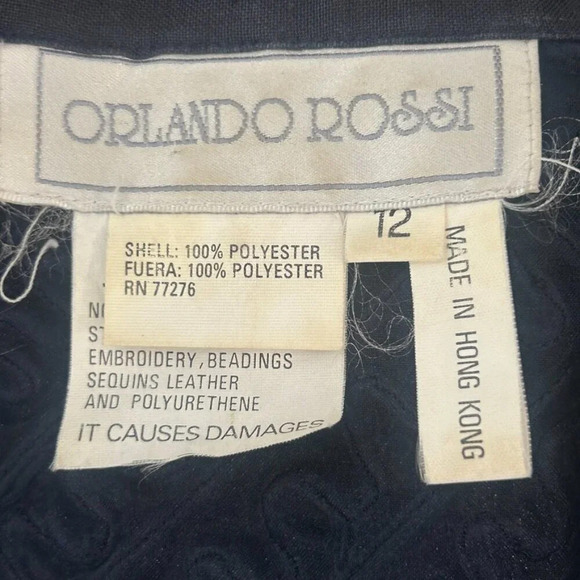 Orlando Rossi Vintage Designer Navy Blue Patchwork Doubled Breasted Jacket - Picture 8 of 8